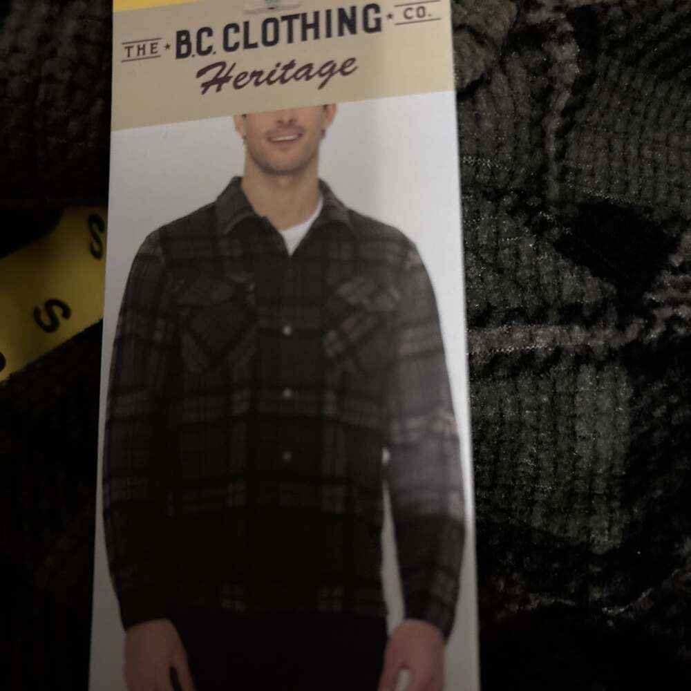 The B.C. Clothing Co. Heritage Men's Textured Flannel Shirt (US, Alpha, Small,